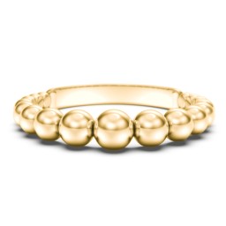 Graduated Beaded Stacking Ring in 10K Solid Yellow Gold
