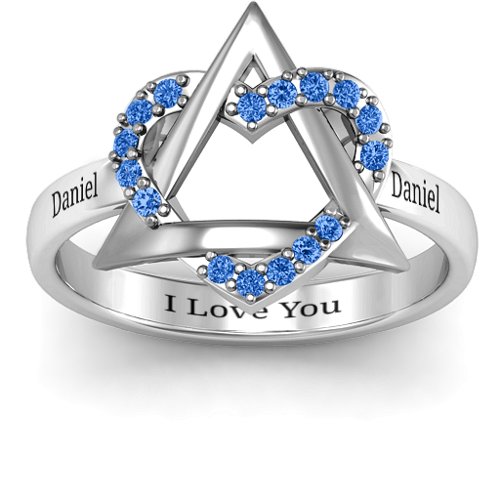 Adoption Ring – Sterling Silver with Fancy Blue Premium Zirconia