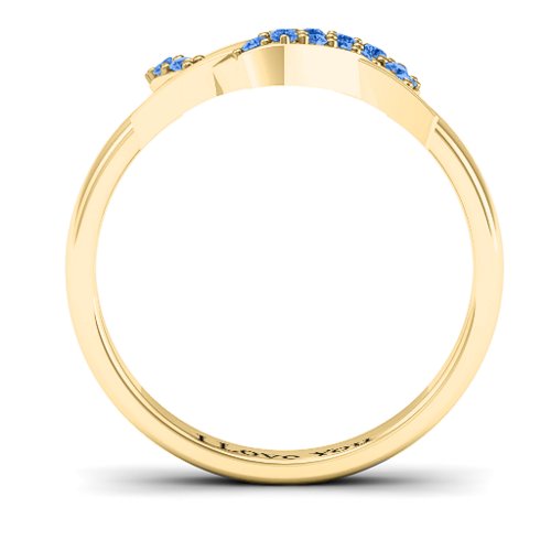 Adoption Ring – 10K Yellow Gold with Fancy Blue Premium Zirconia