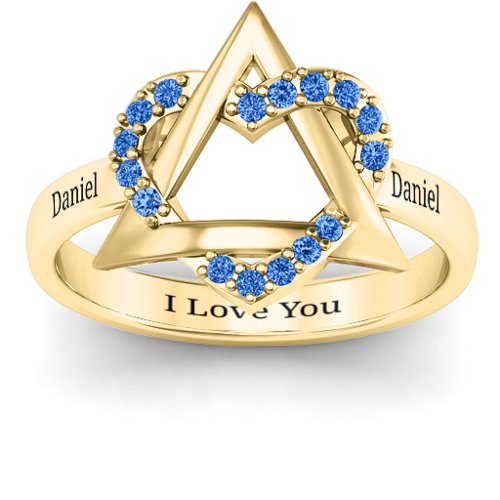 Adoption Ring – 10K Yellow Gold with Fancy Blue Premium Zirconia