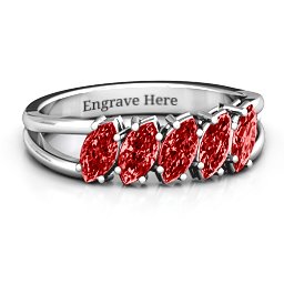 Angled Marquise Ring in 925 Sterling Silver