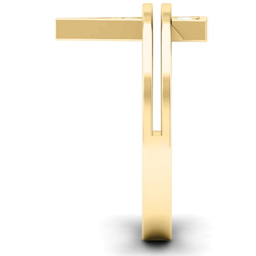 Triangle of Glam Geometric Ring – 10K Yellow Gold with Cubic Zirconia