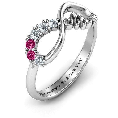Mum's Infinite Love with Stones Ring