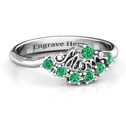 4 - 9 Stone Mom's Glimmering Love Ring