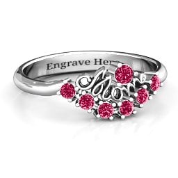 4 - 9 Stone Mom's Glimmering Love Ring