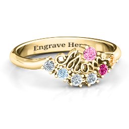4 - 9 Stone Mom's Glimmering Love Ring
