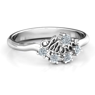 4 - 9 Stone Mom's Glimmering Love Ring