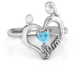Unbreakable Bond Heart Ring in 925 Sterling Silver with Blue Topaz