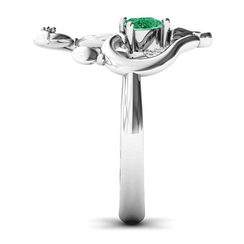 Unbreakable Bond Heart Ring – Sterling Silver with Emerald