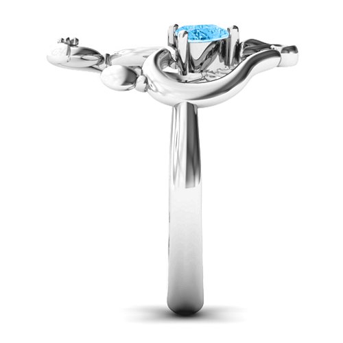 Unbreakable Bond Heart Ring – Sterling Silver with Blue Topaz