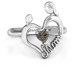 Unbreakable Bond Heart Ring in 925 Sterling Silver with Smokey Quartz