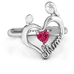 Unbreakable Bond Heart Ring in 925 Sterling Silver with Ruby