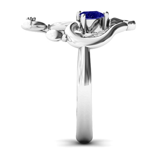 Unbreakable Bond Heart Ring – Sterling Silver with Blue Sapphire