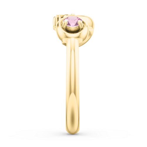 Mom's Infinity Ring – 10K Yellow Gold with Pink Tourmaline