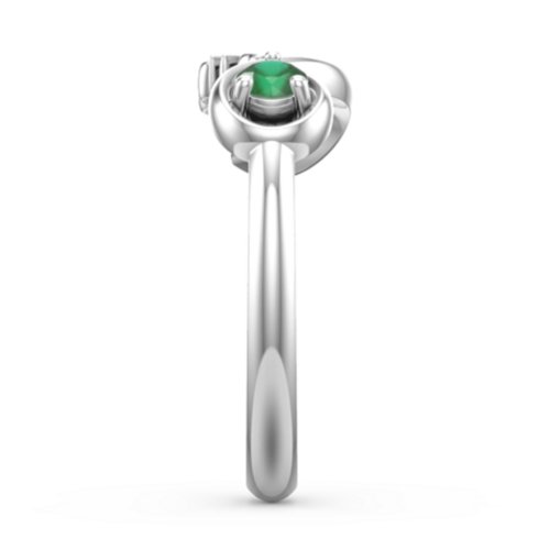 Mom's Infinity Ring – Sterling Silver with Emerald