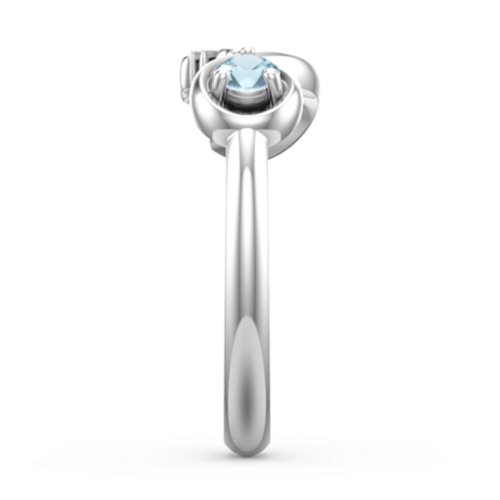 Mom's Infinity Ring – Sterling Silver with Blue Topaz