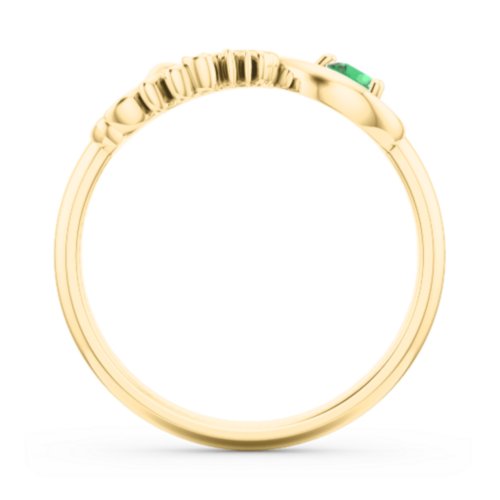 Mom's Infinity Ring – 10K Yellow Gold with Emerald
