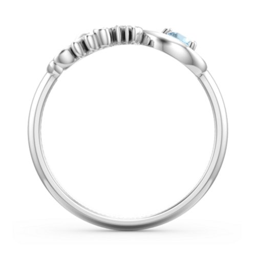 Mom's Infinity Ring – Sterling Silver with Blue Topaz