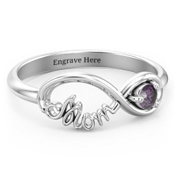 Mom's Infinity Ring in 925 Sterling Silver with Alexandrite