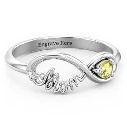 Mom's Infinity Ring in 925 Sterling Silver with Citrine