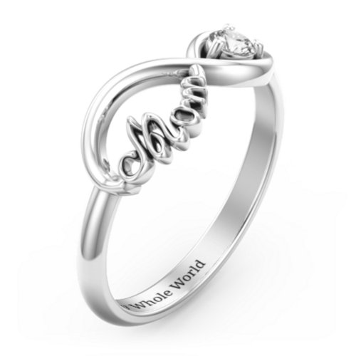 Mom's Infinity Ring – Sterling Silver with Cubic Zirconia