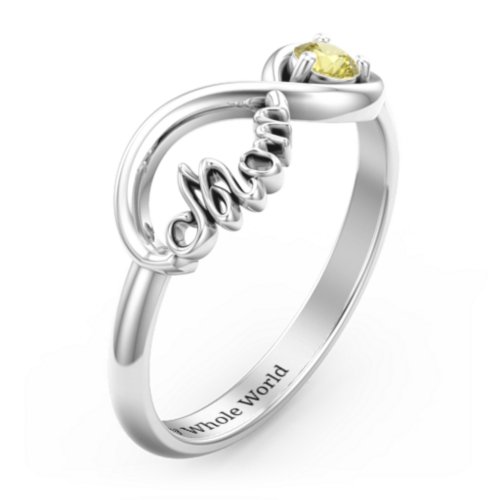 Mom's Infinity Ring – Sterling Silver with Citrine