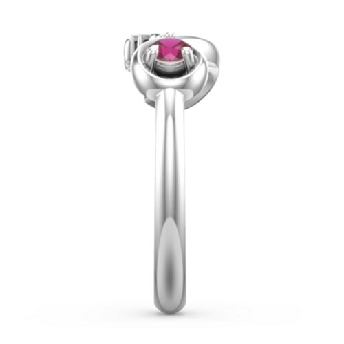 Mom's Infinity Ring – Sterling Silver with Ruby