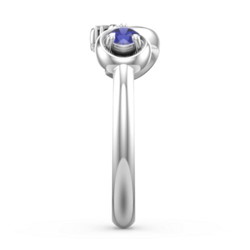 Mom's Infinity Ring – Sterling Silver with Blue Sapphire