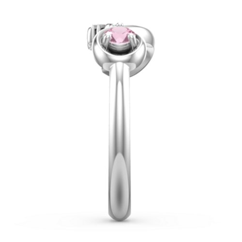 Mom's Infinity Ring – Sterling Silver with Pink Tourmaline