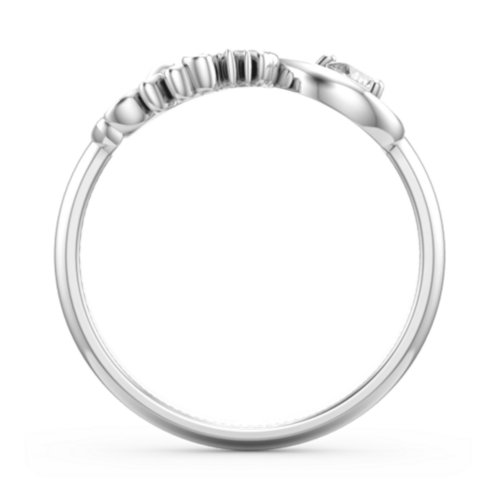 Mom's Infinity Ring – Sterling Silver with Cubic Zirconia