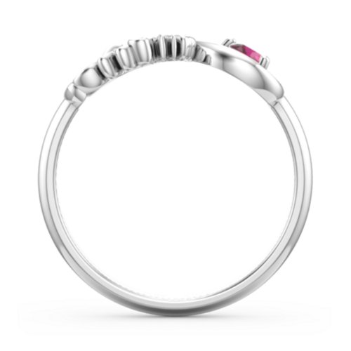 Mom's Infinity Ring – Sterling Silver with Ruby