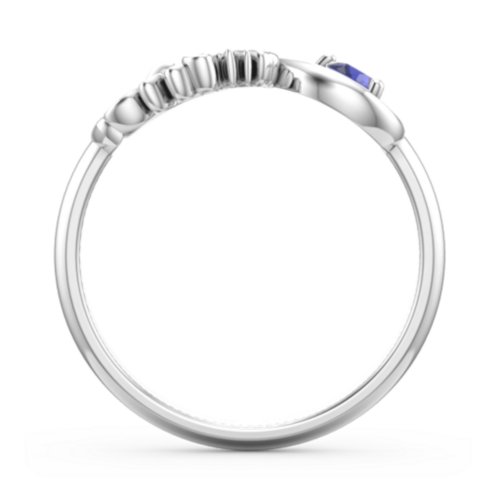 Mom's Infinity Ring – Sterling Silver with Blue Sapphire