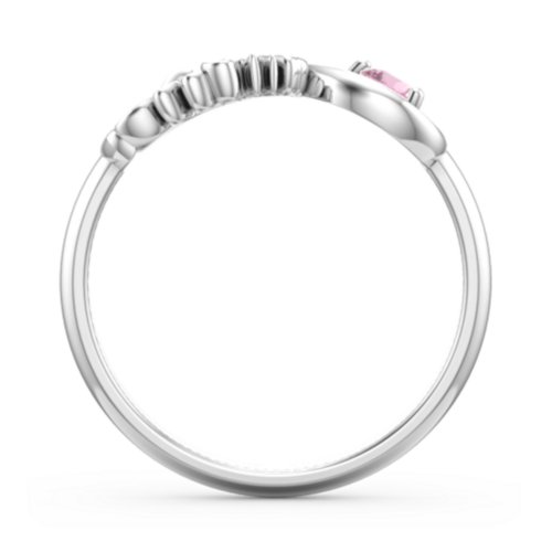 Mom's Infinity Ring – Sterling Silver with Pink Tourmaline