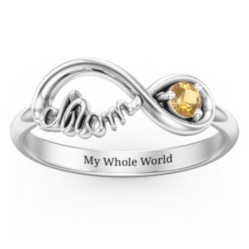 Mom's Infinity Ring – Sterling Silver with Citrine