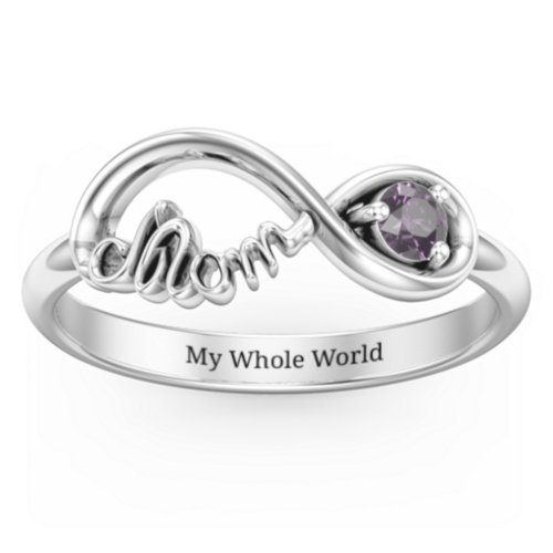Mom's Infinity Ring – Sterling Silver with Alexandrite