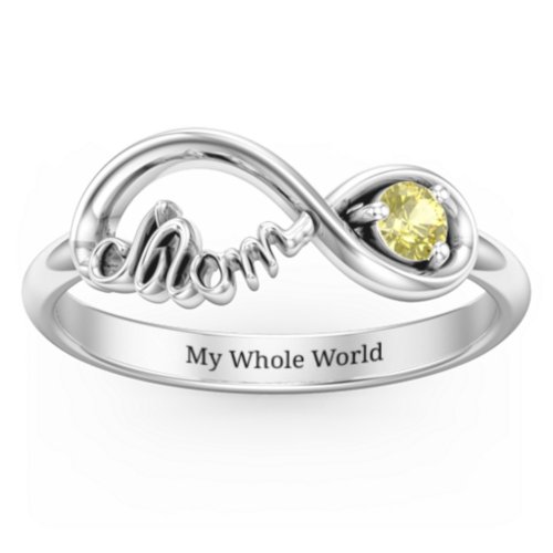 Mom's Infinity Ring – Sterling Silver with Citrine