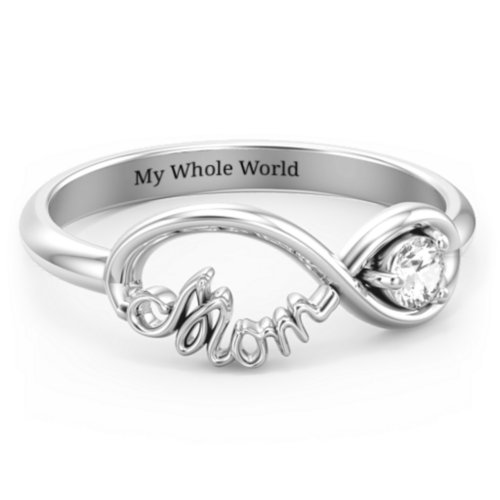 Mom's Infinity Ring – Sterling Silver with Cubic Zirconia