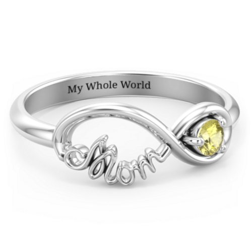 Mom's Infinity Ring – Sterling Silver with Citrine