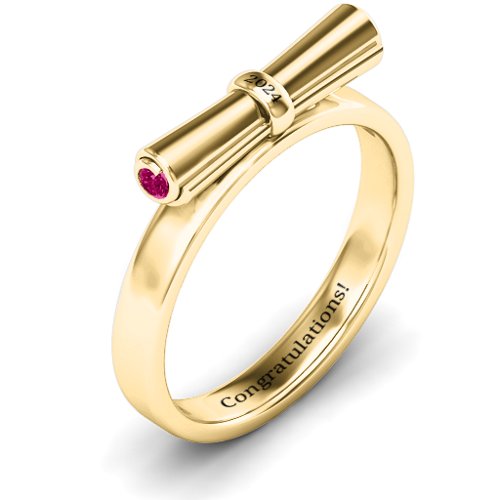 Diploma Scroll Graduation Ring