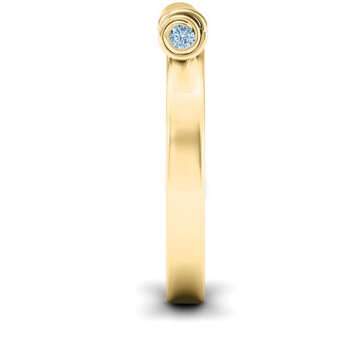 Diploma Scroll Graduation Ring – 10K Yellow Gold with Aquamarine