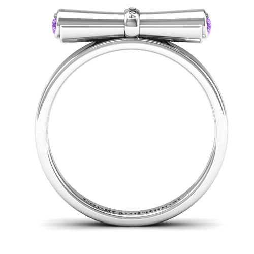 Diploma Scroll Graduation Ring – Sterling Silver with Amethyst