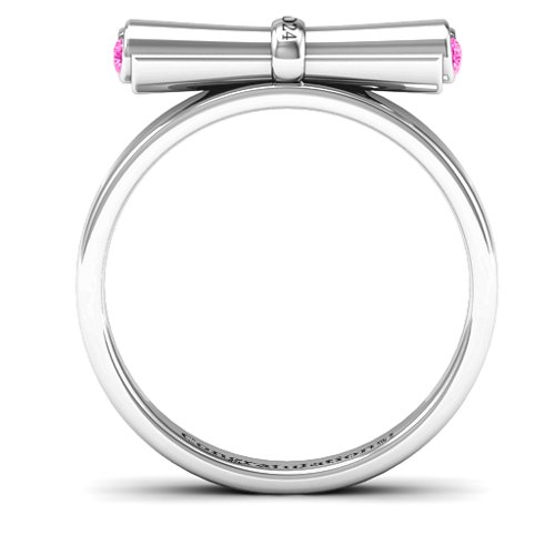 Diploma Scroll Graduation Ring – Sterling Silver with Pink Tourmaline