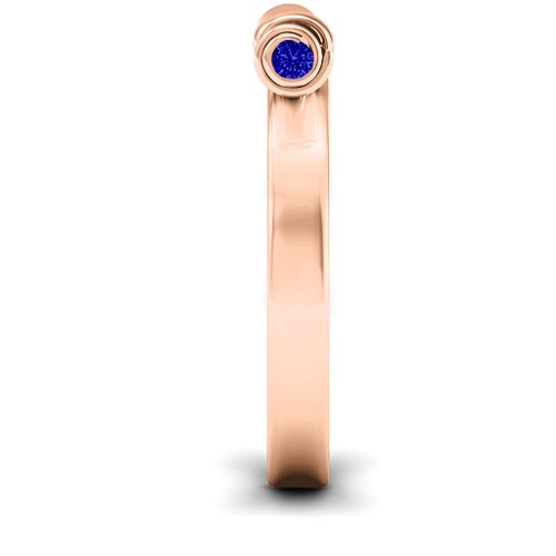 Diploma Scroll Graduation Ring – 10K Rose Gold with Blue Sapphire