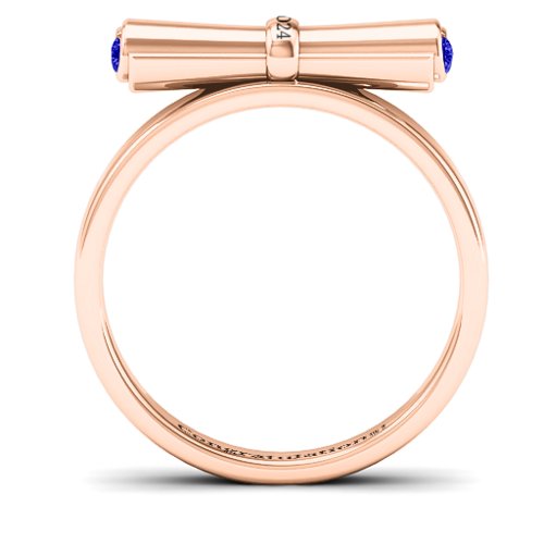 Diploma Scroll Graduation Ring – 10K Rose Gold with Blue Sapphire