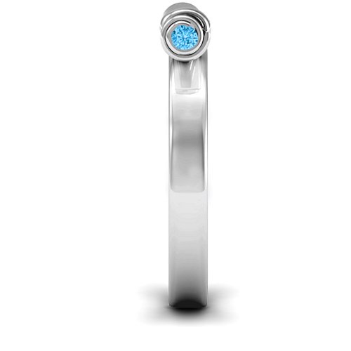 Diploma Scroll Graduation Ring – Sterling Silver with Blue Topaz