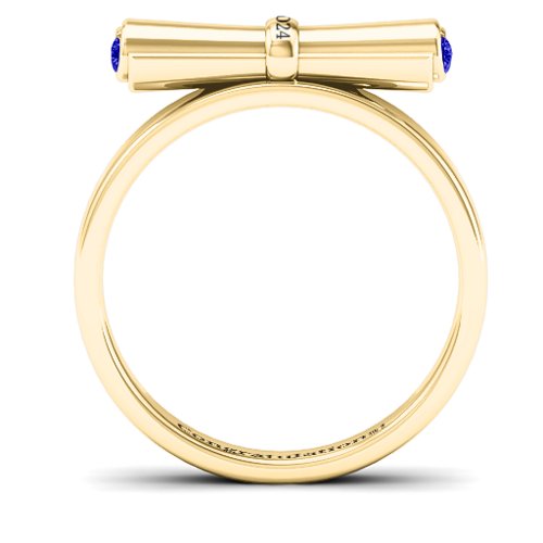 Diploma Scroll Graduation Ring – 10K Yellow Gold with Blue Sapphire