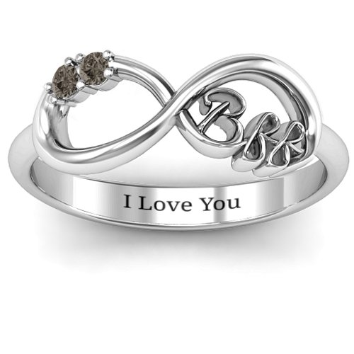 BFF Friendship Infinity Ring with 2 - 7 Stones