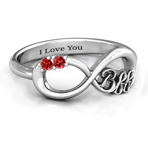 BFF Friendship Infinity Ring with 2 - 7 Stones