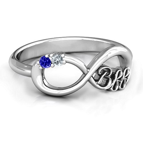 BFF Friendship Infinity Ring with 2 - 7 Stones