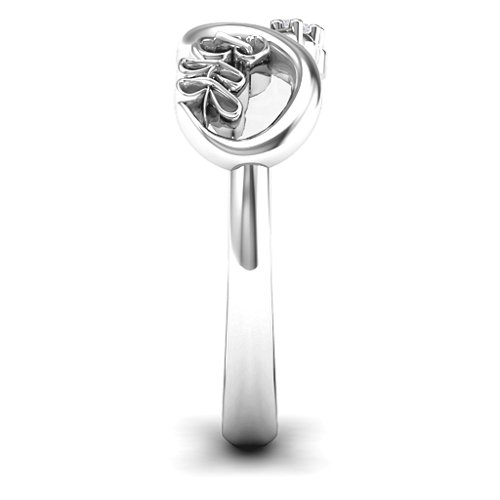 BFF Friendship Infinity Ring with 2 - 7 Stones – Sterling Silver with Cubic Zirconia and Blue Sapphire